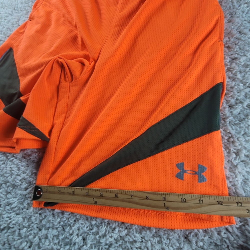 Under Armour NFL Combine Shorts Mens Large Orange 1243227 Training Mesh Excellen - Picture 10 of 13